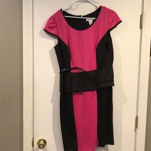 Hot pink and black Liz Claiborne dress